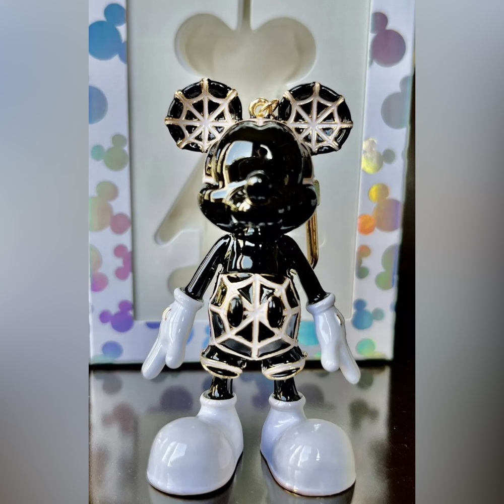 Disney Baublebar Mickey Mouse Bag Charm Spider Web Halloween NIB